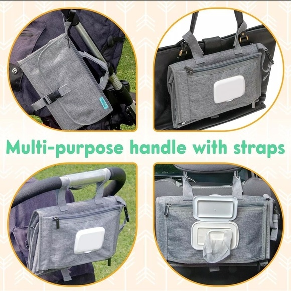 Kopi Baby Portable Diaper Changing Pad carrying case, gray water resistant - Picture 4 of 10